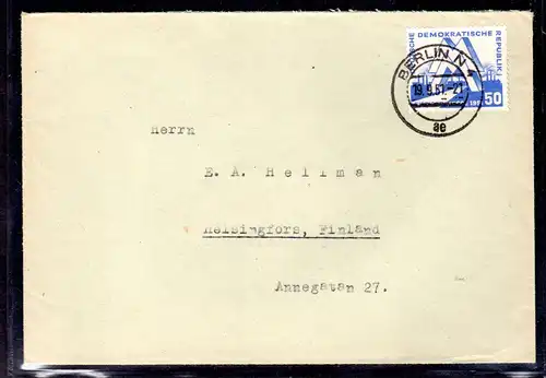 DDR, Ausland-Brief mit EF. Mi.-Nr. 283 (Messe
