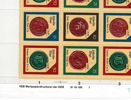 DDR: Sirgel II im kompletten Zusammendruckbogen, **