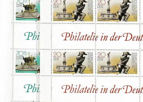 DDR: Brfm.-Ausstellg Magdeburg 89 in kompletten Zusammendruckbögen, **