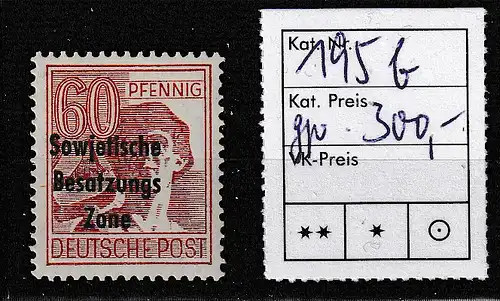 SBZ "Helle 60" Maschinenaufdruck in b-Farbe, postfrisch **, gepr.