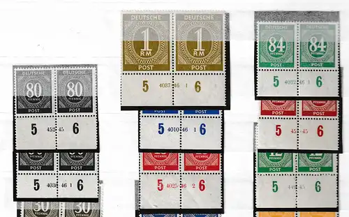 Gem.-ausg. 20 versch. Werte Ziffernserie mit  HAN,  **