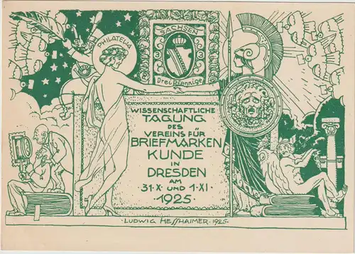 Privatganzsache: Wissenschaftl. Tagung des Vereins für BM-Kunde, Dresden 1925