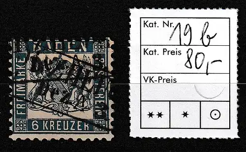 Baden Nr. 19 b, gestempelt