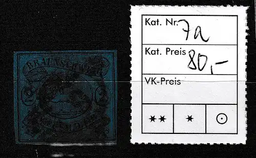 Braunschweig Nr. 7a, gestempelt, Prachtstück