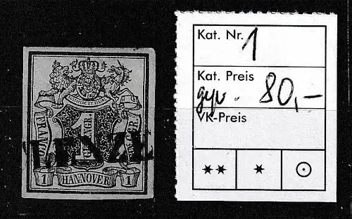 Hannover Nr. 1; Langstempel "Clenze"