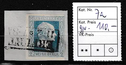 Preußen: Nr. 7 a auf Briefstück "Erfurt". Tiefstgepr. Brettl.
