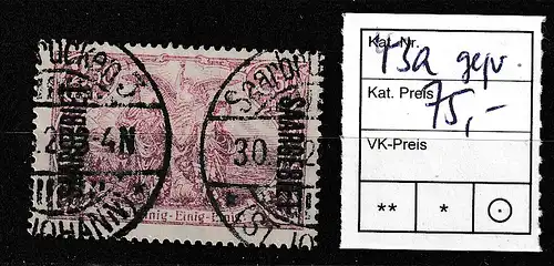 Saargebiet, Mi.-Nr. 43  in a-Farbe, gest., gepr. Burger BPP