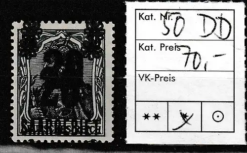 Saargebiet, Mi.-Nr. 50 mit doppeltem Aufdruck, ungebr., gepr.