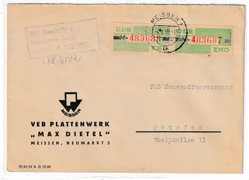 DDR: ZKD-Brief mit 2x Nr. 24 M