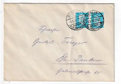 Dt. Reich 1932: Ortsbrief mit Kehrdruck K 9