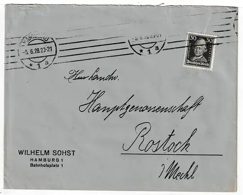 Dt. Reich 1928: Lessing (Nr. 394) als EF auf Fernbrief