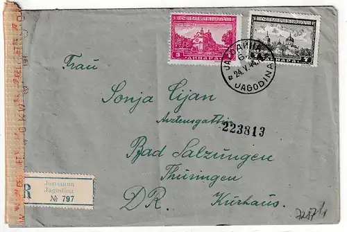 Dt. Besetzg. Serbien: Einschreib-Bedarfsbrief nach Bad Salzungen