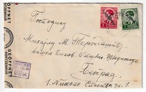 Dt. Besetzg. Serbien: Innerserbischer Bedarfsbrief, zensiert