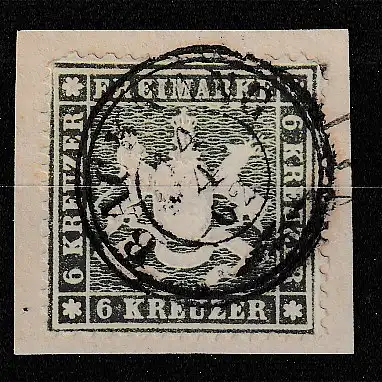 Württemberg: Nr. 18 ya auf kl. Briefstück, geprüft Thoma BPP