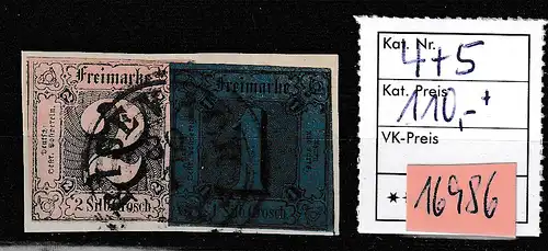 Thurn&T.: Nr. 4 und 5 auf schönem Briefstück "Eisenach"