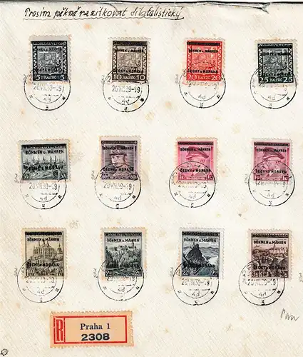 Böhmen&Mähren: Satzbrief 1 - 19, jede Marke geprüft