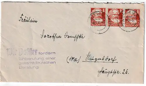 DDR-Losungsstempel: "Wir Postler fordern Einberufung ..."...