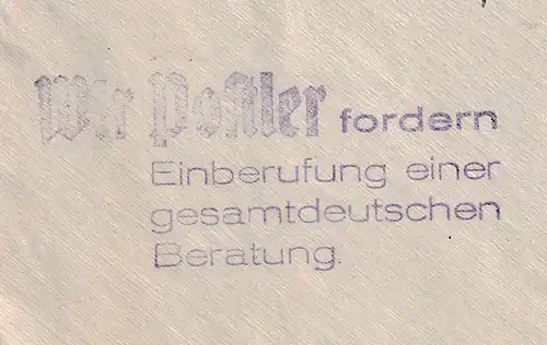 DDR-Losungsstempel: "Wir Postler fordern Einberufung ..."...