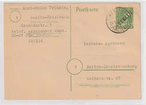 Berlin: Ganzsache P1 d, bedarfsgebraucht, gepr.