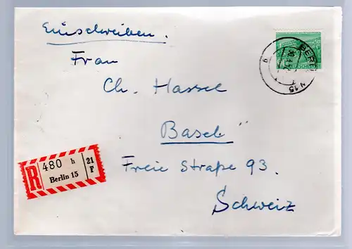Berlin / Bauten (I), R- Auslands-Brief mit EF. 90Pfg. Bauten