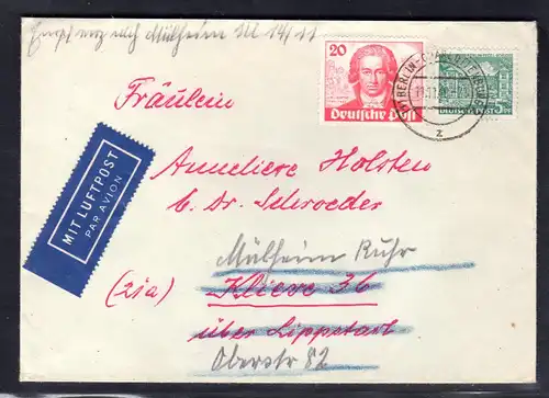 Berlin Goethe 20 Pfg.auf Luftpostbrief 