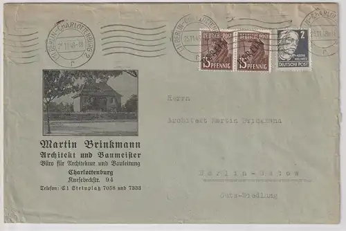 Berlin: Orts-Doppelbrief mit 15 Pfg. Schwarzaufdr. im Paar; gepr. Schlegel
