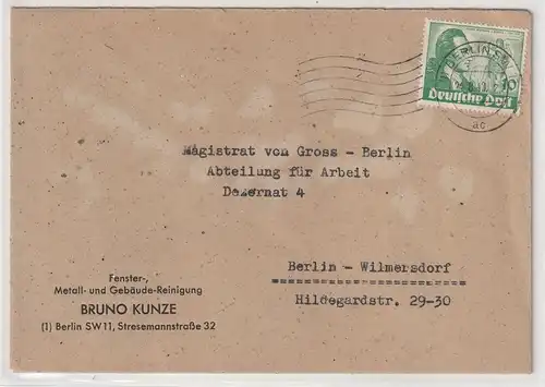 Berlin Goethe: Orts-Bedarfsbrief mit EF 10 Pfg. Goethe, gepr.