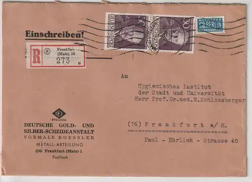 Berlin - Männer Berlins: 30 Pfg.(2x) MeF auf Orts-R-Fernbrief