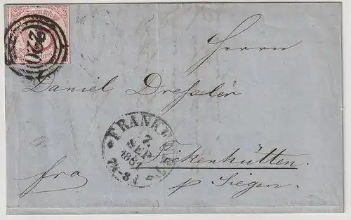 Thurn&T.: Nr. 22 IA auf Brief ab Frankfurt (220), gepr. Sem