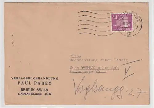 Berlin Bauten (III): 40 Pfg EF auf Brief nach Wien