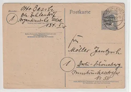 SBZ-Ganzsache P31 in WBerlin verwendet, gepr.