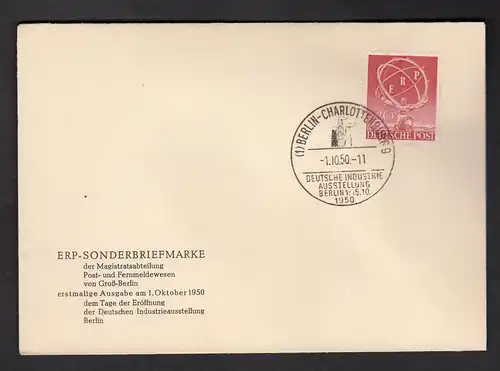 Berlin, FDC. ERP (Mi.-Nr. 71)