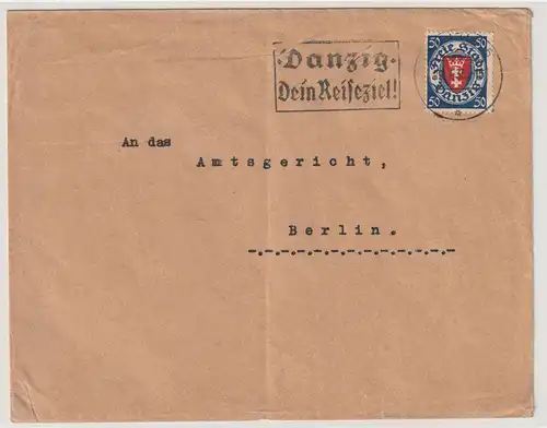 Danzig: Brief nach Berlin mit EF 200 xb, geprüft Tworek BPP