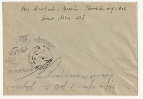 Berlin-R-Brief mit 84 Pfg. SBZ-Aufdruck