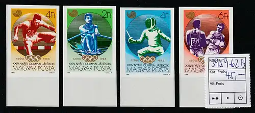 Ungarn, Olympiade 1988, geschnitten (3959-62 B), postfrisch **