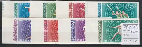 Ungarn, Olympiade 1968, geschnitten (2434-41 B), postfrisch **