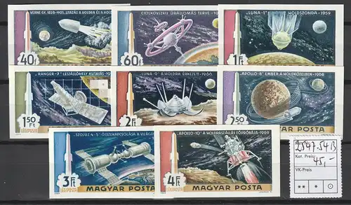 Ungarn geschnitten: "Der Weg zum Mond" (1969), MNH **