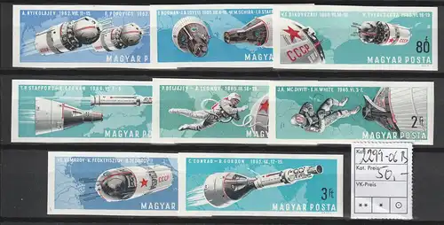 Ungarn geschnitten: Bemannte Weltraumfahrt (1966), MNH **