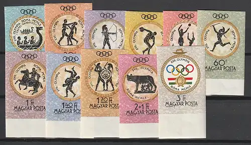 Ungarn geschnitten: Olympiade 1960, MNH **