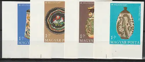 Ungarn geschnitten: Tag der Briefmarke / Töpferkunst (1968), MNH **