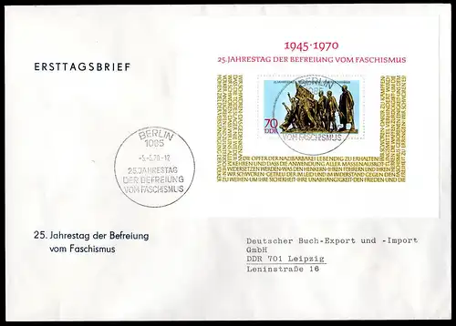 DDR, FDC Block "Mahnmal Buchenwald"