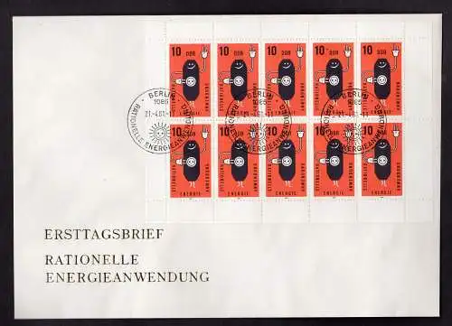 DDR, FDC Kleinbogen "Brikett"