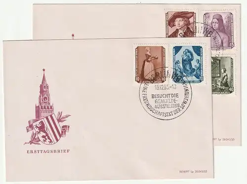 DDR-FDC: Zurückgeführte Dresdner Gemälde (1955) 