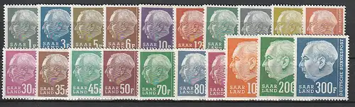 Saarland: Heuss - 2. Freimarkensatz, postfrisch (MNH)