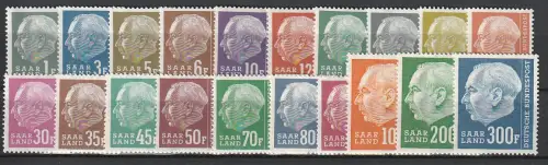 Saarland: Heuss - 2. Freimarkensatz, postfrisch (MNH)