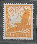 DR: Steinadler 80 Pfg. mit waager. Gummiriffelung, geprüft Schlegel