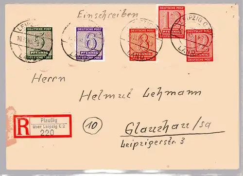 Westsachsen: R-Satzbrief mit Mi.-Nr. 120 - 123 X, geprüft StröhBPP.