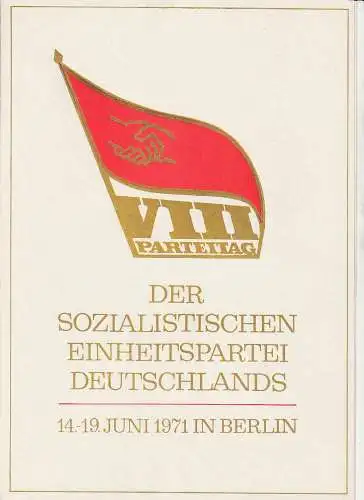 DDR-Gedenkblatt, 8. Parteitag der SED 1971
