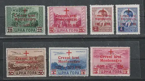 Montenegro 29 - 35 ** (MNH), Attest Brunel