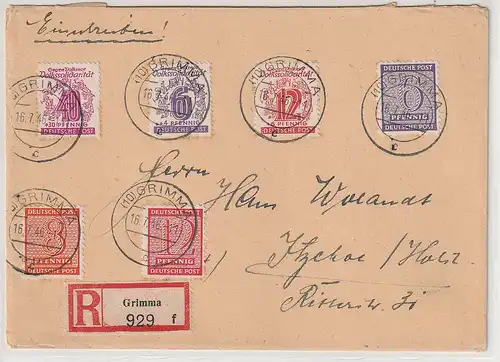 SBZ-Westsachsen, R-Brief mit u.a. 121-123 X, geprüft Dr. Jasch BPP